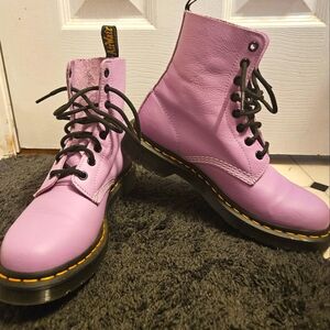 Doc Marten's, size 8, combat boots, lilac purple